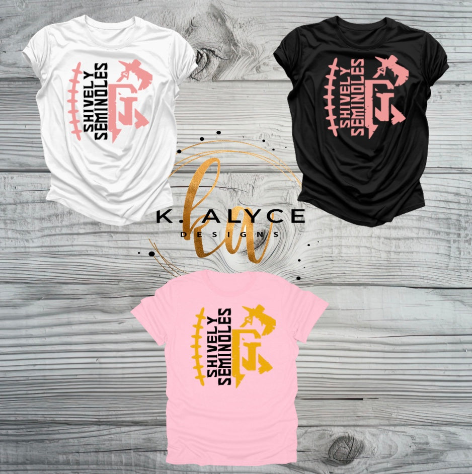 Pink Out Adult Shively Seminoles Fan T-Shirt - Design 2